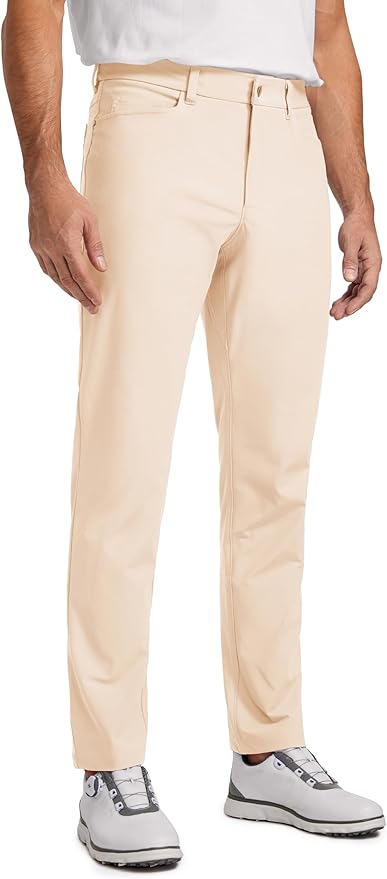 CRZ YOGA All Day Comfy 5-Pocket Golf Pants for Men - 28"/30"/32"/34" Quick Dry Lightweight Casual Work Stretch Trousers