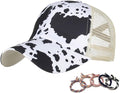 Womens Cow Print Baseball Cap Unisex Adjustable Baseball Hat Casual Cotton Sun Hats for Teen Girls