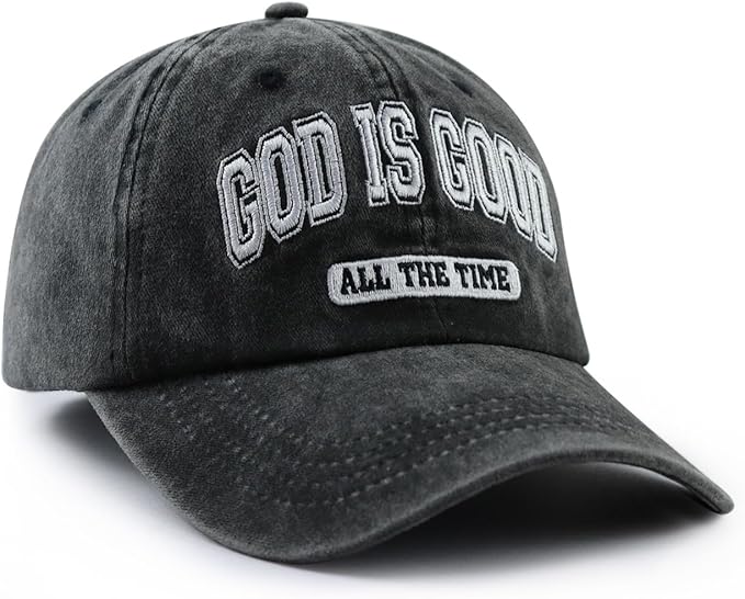 God is Good All The Time Hat for Men Women, Funny Adjustable Cotton Embroidered Jesus Christian Faith Baseball Cap