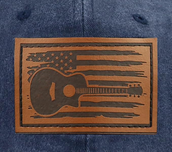 Guitar American Flag Hat for Men Women, Funny Adjustable Cotton Baseball Cap