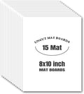 AUEAR, 15 Pack 8x10 Uncut Matte Boards White Photo Mat Board Great by AUEAR