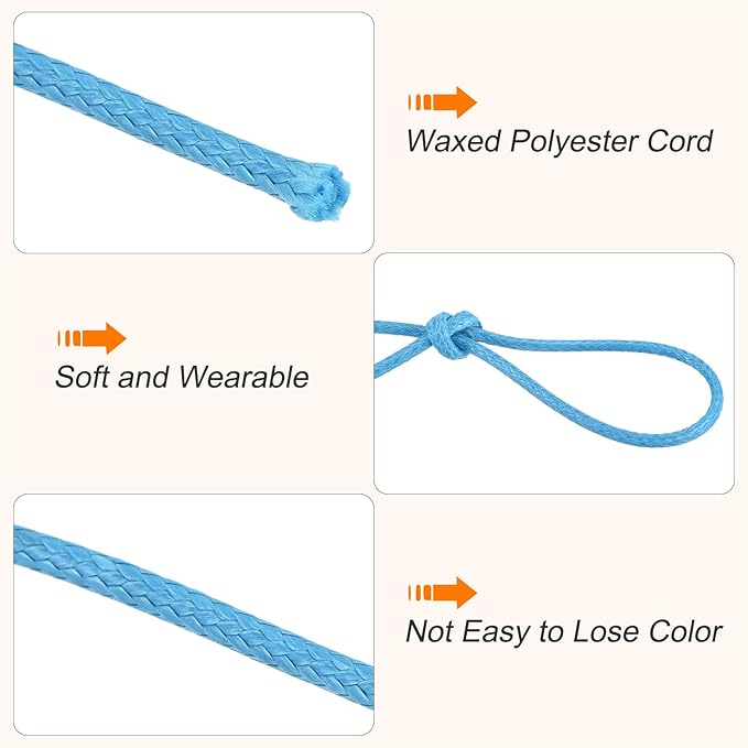 MECCANIXITY Waxed Cord 1.5mm Waxed Polyester Cord 175 Yard Wax String - Image 3