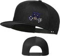 Skull Finger Flat Bill Hats for Men Black Mens Snapback Hat Baseball Cap Fitted Hat Rock N Roll Skeleton Hand Snap Backpack