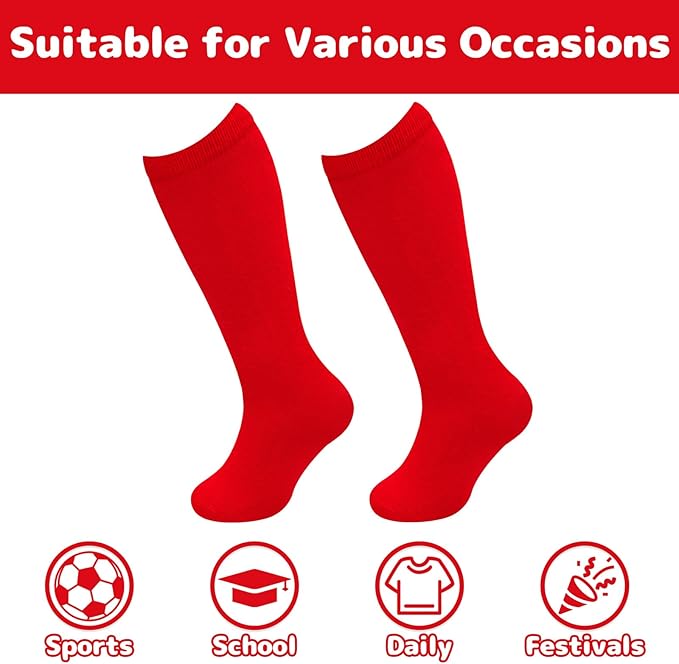 Olreco 1 Pack Toddler Kids Youth Soccer Socks Girls Boys Baseball Socks Youth Knee High Softball Football Accessories Cotton