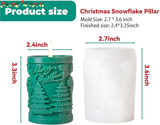 Christmas Candle Silicone Molds, 3D Candle Molds - Image 2