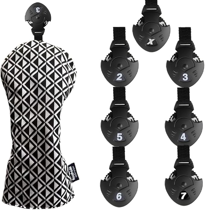 ROYMADE Golf Club Head Covers, 4-Piece Set,Waterproof Headcovers for Driver, Fairway Wood and Hybrid, with Interchangeable No. Tags 2/3/4/5/6/7/X Golf Accessories for Men Women