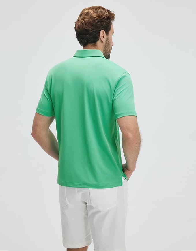 Mens Polo Shirts Short and Long Sleeve Casual Solid Stylish Dry Fit Performance Designed Collared Golf Polo Shirts for Men