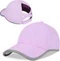 Little Girls Reflective Baseball Cap Criss Cross Ponytail Hat Kids Quick Dry Mesh Summer Sports Hat for Toddler Ages 3-8