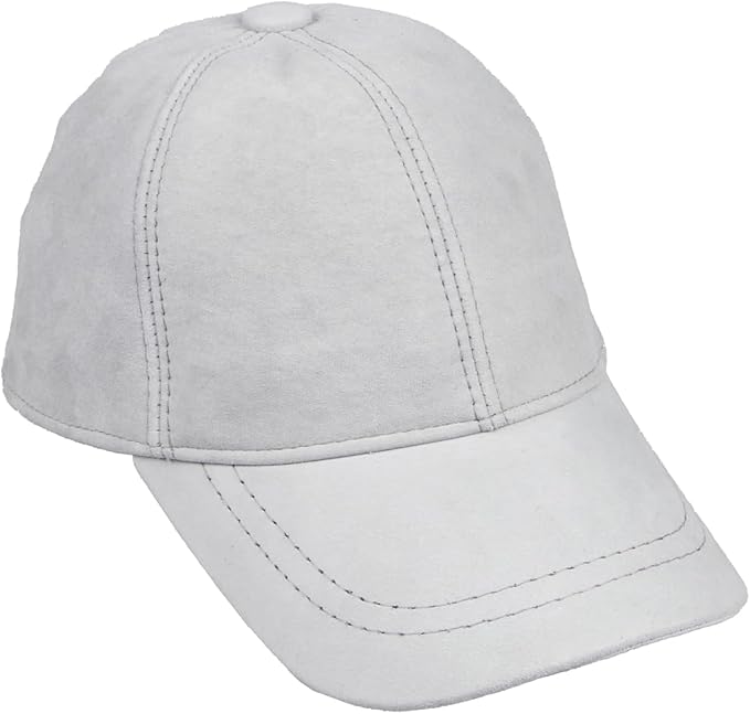 Suede Leather Baseball Cap – Unstructured 6 Panel Adjustable Strapback Hat for Men & Women