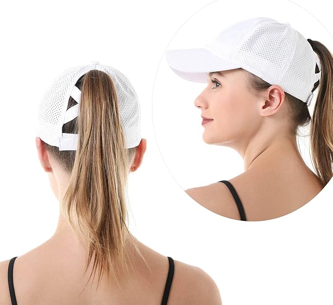 Cross Hat Womens Baseball Cap -Cross Ponytail Hat Baseball Cap