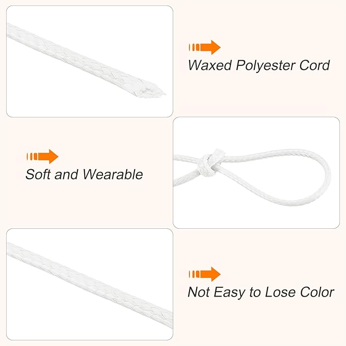 MECCANIXITY Waxed Cord 1.5mm Waxed Polyester Cord 175 Yard Wax String - Image 3