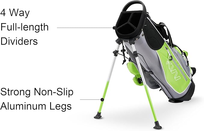 KVV Junior Golf Stand Bag, Lightweight Golf Stand Bag for Children Kids Ages 4-6/7-9/10-12