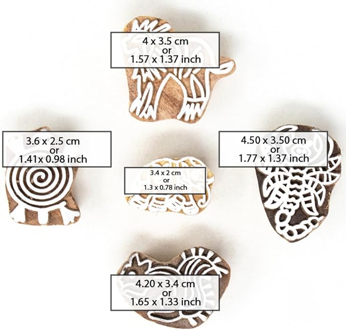 Handcarved Wooden Stamps for Block Printing - Image 4