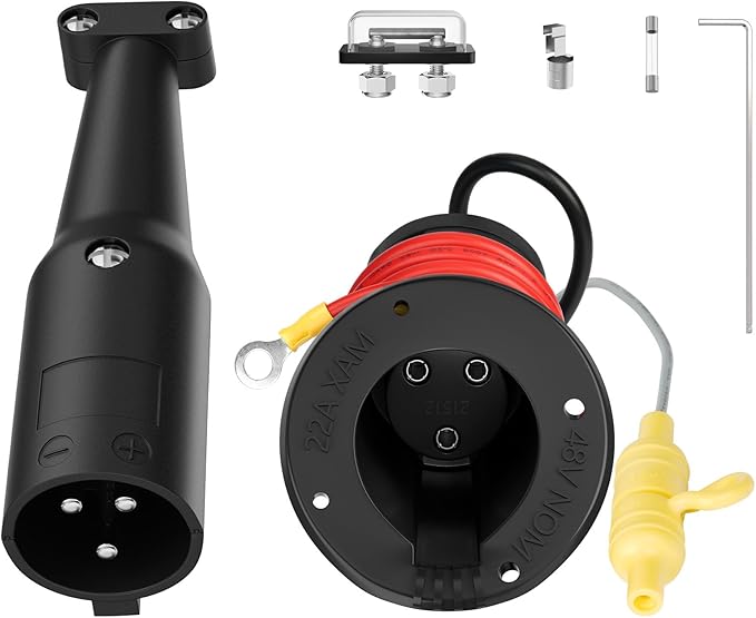 DRIVE UP 48V Club Car Charger Receptacle Charger Plug for Club Car DS Modes, Golf Cart Charging Port with Cord and Club Car Plug OEM 101828901 101802101
