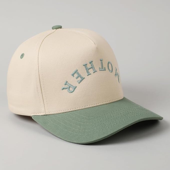 MIRMARU Two-Tone Vintage Canvas Trucker Hats for Men & Women, Adjustable Size Baseball Caps with Trendy Embroidered Design