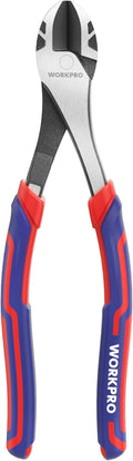 WORKPRO 8 Inch High Leverage Diagonal Pliers, Wire Cutters Heavy Duty in CRV by WORKPRO