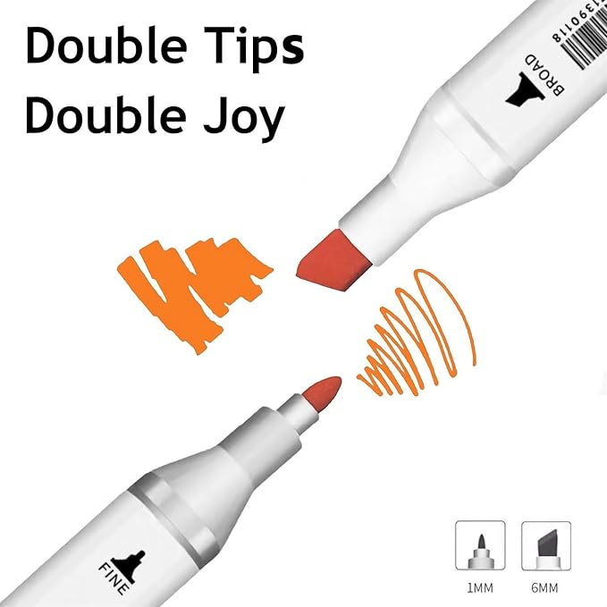 6pcs Multicolor Alcohol Markers Under 5 dallors, Dual Tips Art Markers Drawing - Image 2