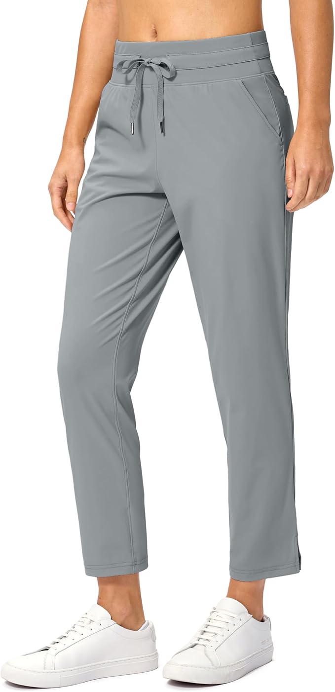 Soothfeel Women's Pants with 4 Pockets 7/8 Stretch High Waisted Sweatpants Travel Athletic Work Golf Pants for Women