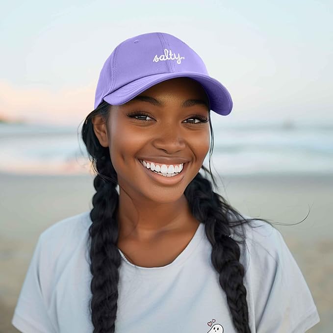 DALIX Salty Embroidered Cotton Beach Baseball Cap Adjustable Dad Hat Womens