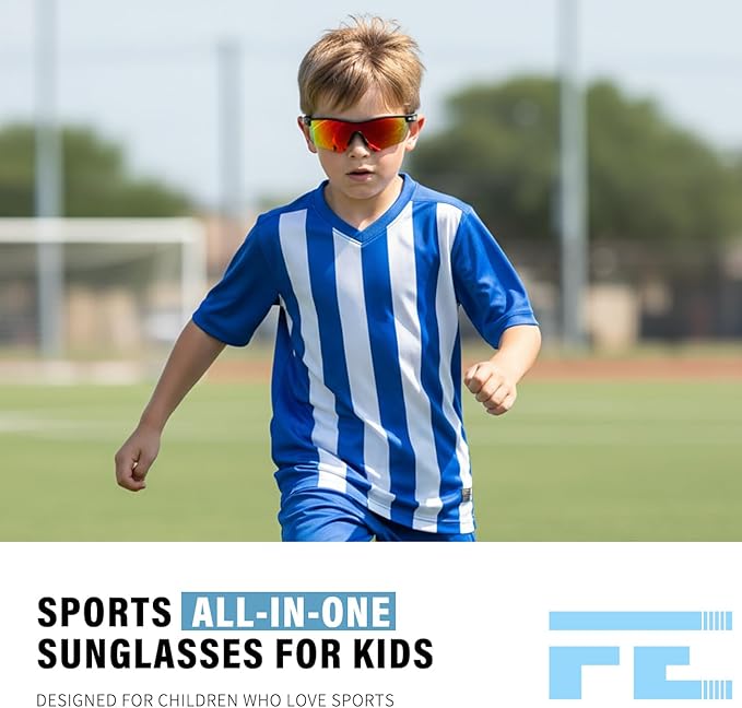 FEISEDY Kids Teens Baseball Polarized Sunglasses Sports TR90 Frame Boys Girls Cycling B2454
