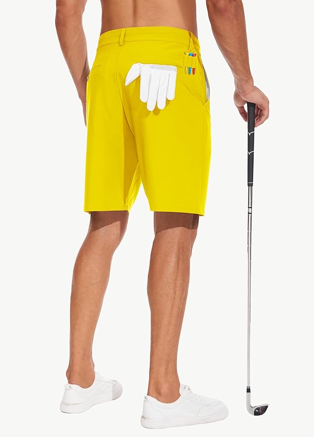 JWM Mens 7"/9" Stretch Golf Shorts - Lightweight Hybrid Casual Dress Work Flat Front Shorts with 5 Pockets Quick Dry UPF50