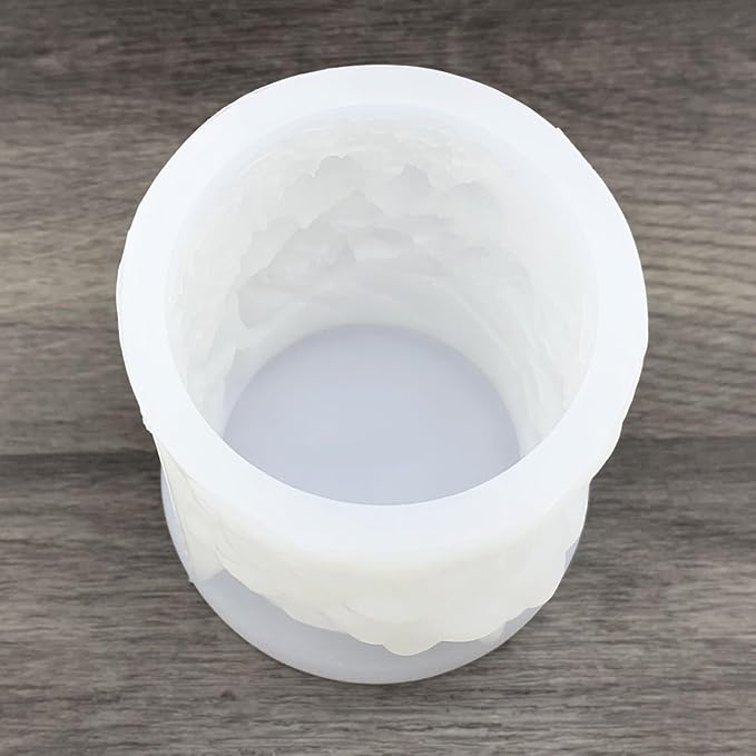 Flower Cylinder Candle Mold Floral Leaf Pillar Thick Silicone Mold - Image 5