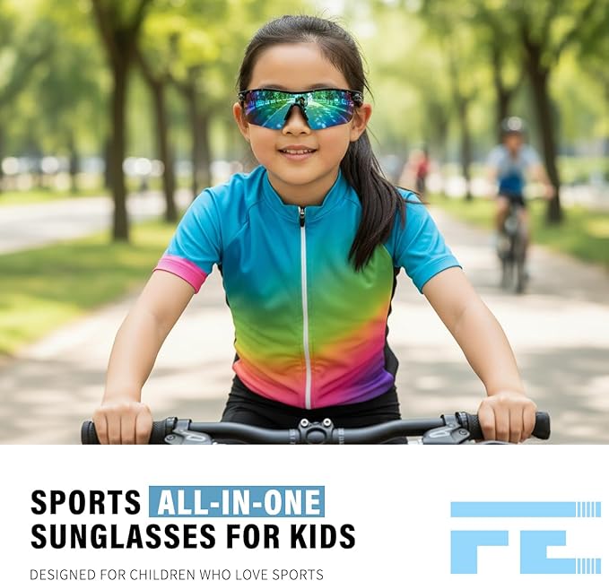 FEISEDY Kids Teens Baseball Polarized Sunglasses Sports TR90 Frame Boys Girls Cycling B2454
