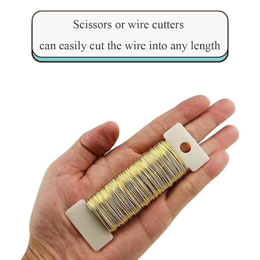 HAHIYO 26Gauge Golden Metal Floral Wire - Image 3