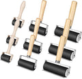 9 Pack Rubber Brayer Roller 1.4/2.4/4 Inch Art Craft Roller Hard Rubber Brayer by Unknown