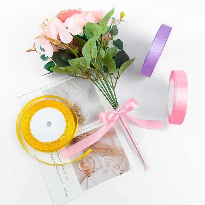 KMER LIFE 1-1/2 Inches x 25 Yards Solid White Satin Ribbon, Wedding Decor - Image 4