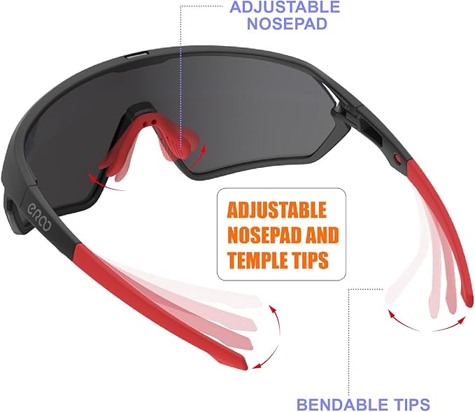 Youth Baseball Polarized Kids Sunglasses for Boys Girls Age 6-12 with Carrying Case Cycling Softball Padel Lightweight