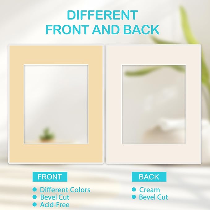 Prudiut 15 Pack 8x10 Picture Mats, Mixed Colors Frame Mattes - Image 5