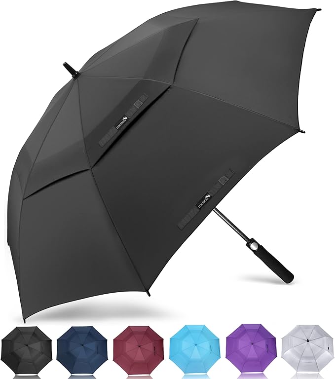 ZOMAKE Golf Umbrella Windproof, Extra Large Oversized Heavy Duty Double Canopy for Rain, Sports Games & Push Cart(51/54/62/68/72Inch)
