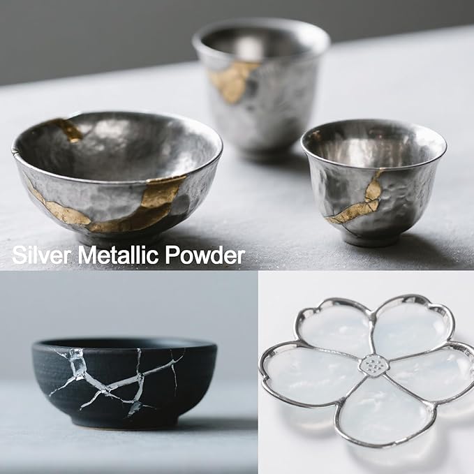 Renfio Metallic Pigment Powder, 50ml Silver Resin Color Pigment - Image 5