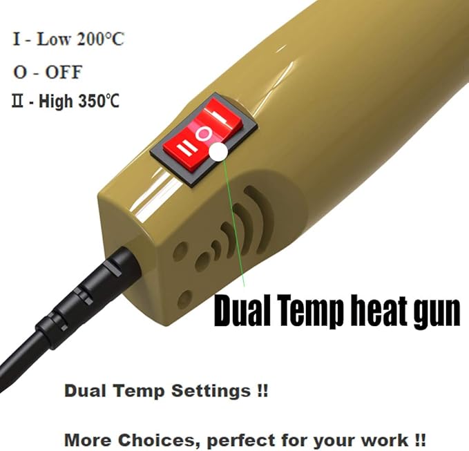 Homidic Heat Gun Upgraded to 662℉, Dual-Temperature Professional Heat Tool - Image 2