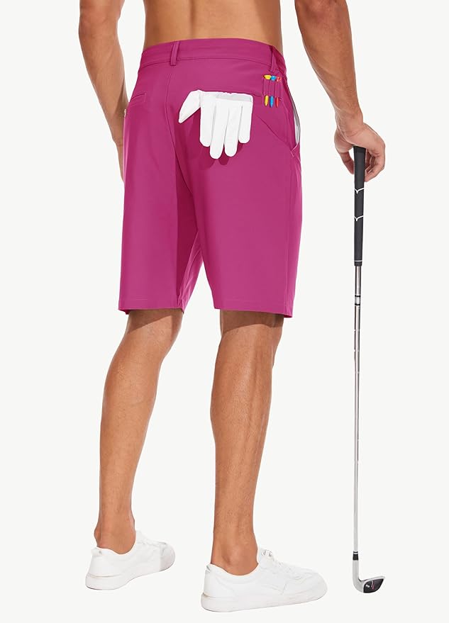 JWM Mens 7"/9" Stretch Golf Shorts - Lightweight Hybrid Casual Dress Work Flat Front Shorts with 5 Pockets Quick Dry UPF50