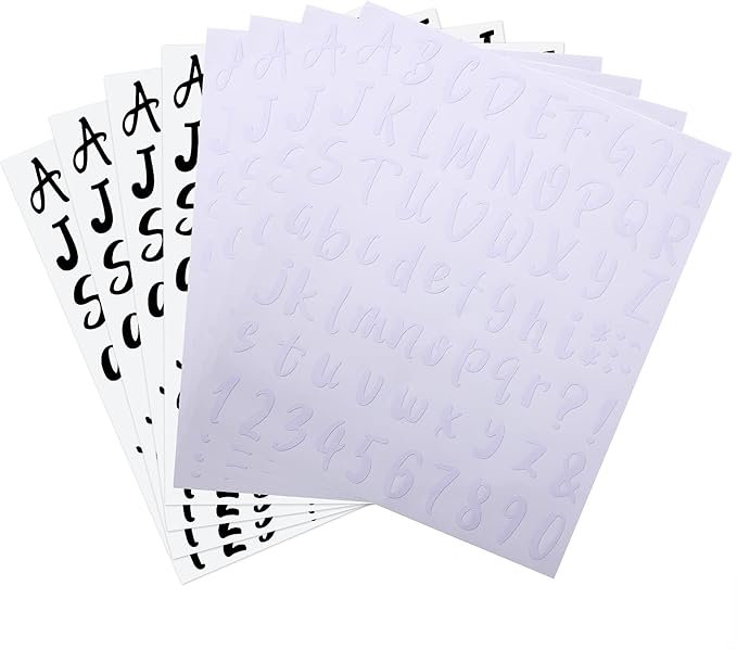 Outus 576 Pieces 8 Sheets Letters Stickers Self Adhesive Vinyl Letter Alphabet - Image 2