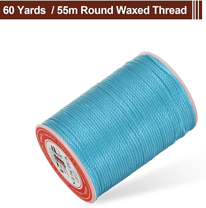 uxcell Round Leather Sewing Waxed Thread, 55m / 60 Yards Wax Polyester String - Image 3