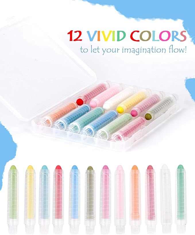 NewFamily Dustless Chalk for Kids, Colored Sidewalk Chalk - Image 3