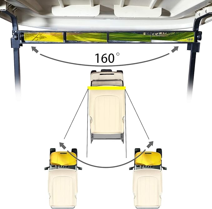 10L0L Universal Golf Cart 4 Panel Mirror for Yamaha EZGO Club Car, Eliminate Blind Spots Wide Angle Rear View Mirror
