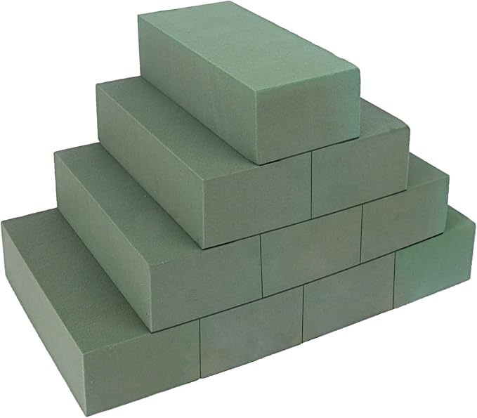 KUKLIPJIM 10 Packs Floral Foam Blocks, Dry and Wet Green Floral Foam by KUKLIPJIM