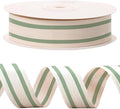 10 Yards Green Natural Cotton Ribbon by Unknown