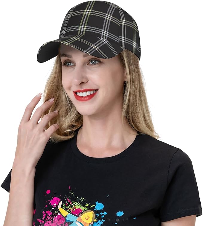 Vintage Cute Plaid Baseball Cap for Men Women,Adjustable Dad Hat Baseball Hat Summer Snapback Cap Outdoor