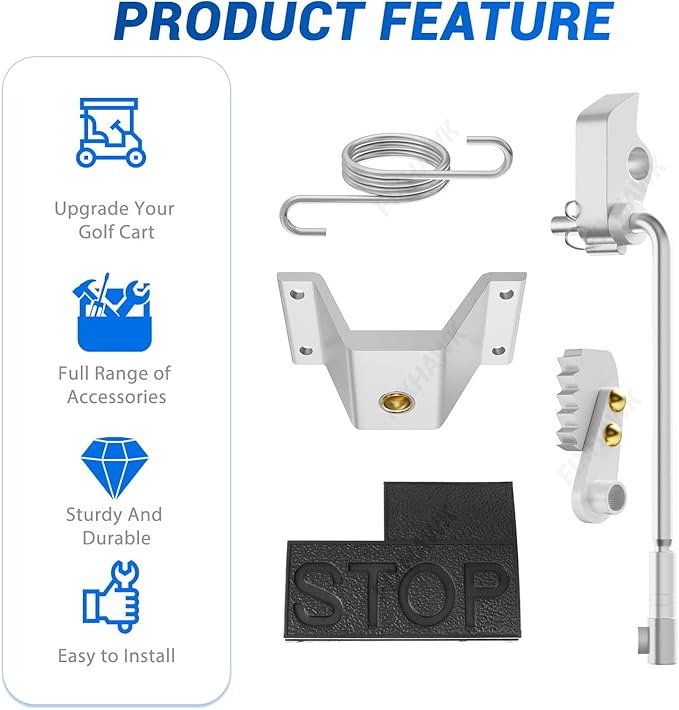 Club Car DS Accelerator Pedal Repair Bag Fits Club Car DS Carryall 1996-UP Golf Cart,Included Brake Block Mounting Set & DS Accelerator Pedal,OEM# 1017696 1011402 101187702 1011694