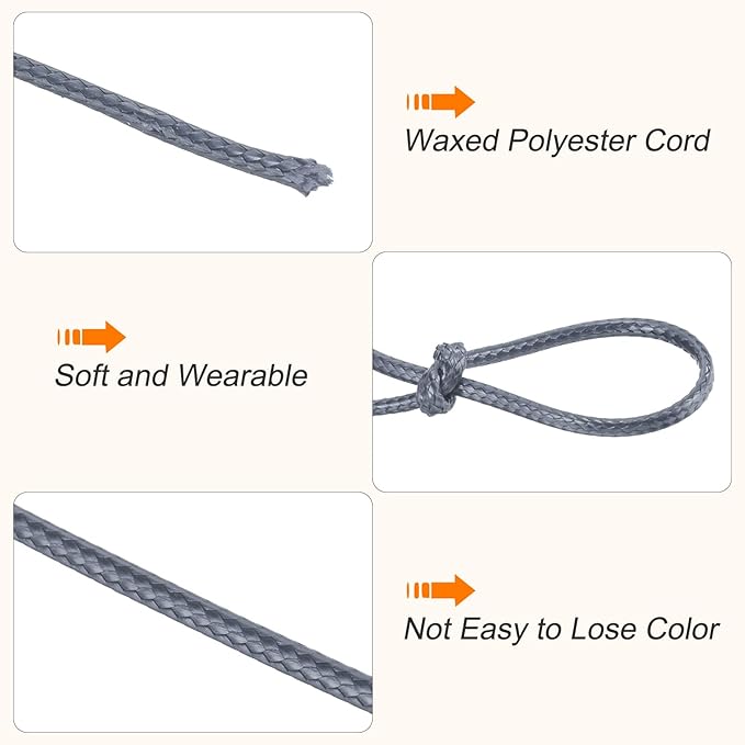 MECCANIXITY Waxed Cord 2mm Waxed Polyester Cord 98 Yard Wax String - Image 3