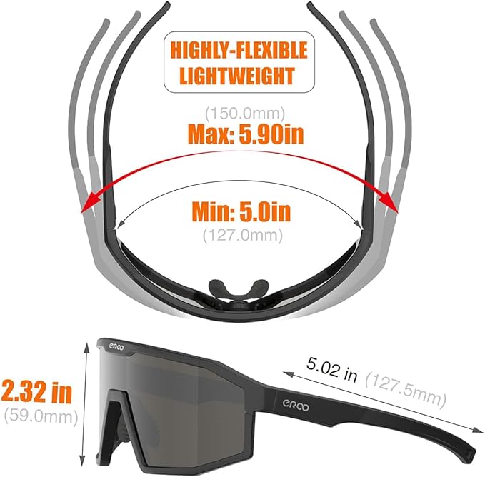 Eazyrun Kids Polarized Sports Sunglasses for Age 8-12 Youth Baseball Softball Cycling Glasses UV Protection for Boy Girl