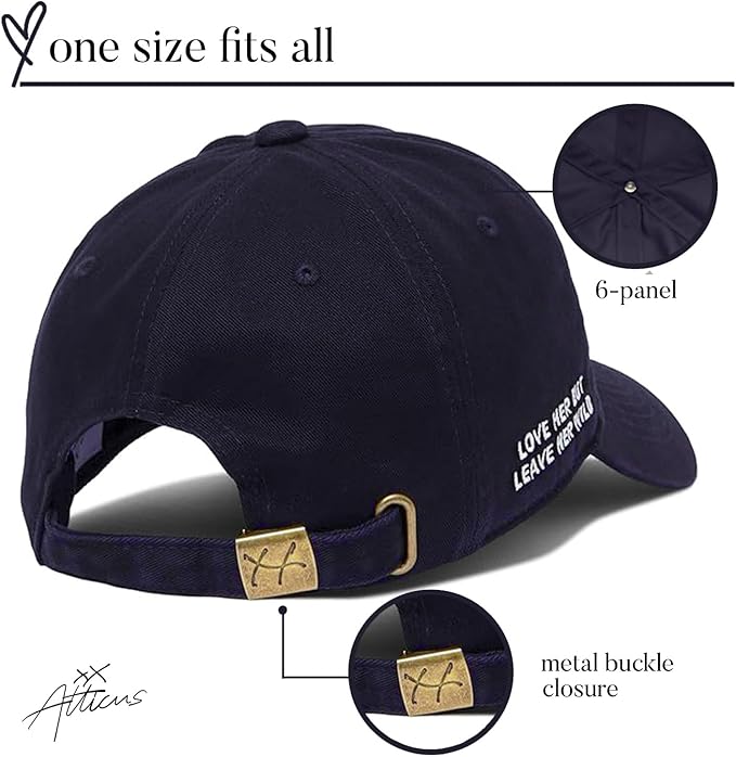 Atticus Poetry Hat, Embroidered Brushed Cotton Women’s Baseball Hat Unisex Fit, Adjustable One Size