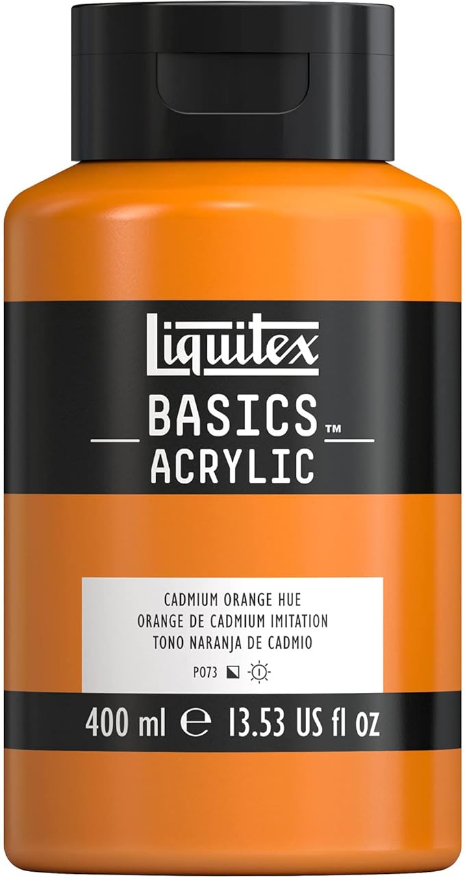 Liquitex BASICS Acrylic Paint, 400ml Bottle, Cadmium Orange Hue by Liquitex