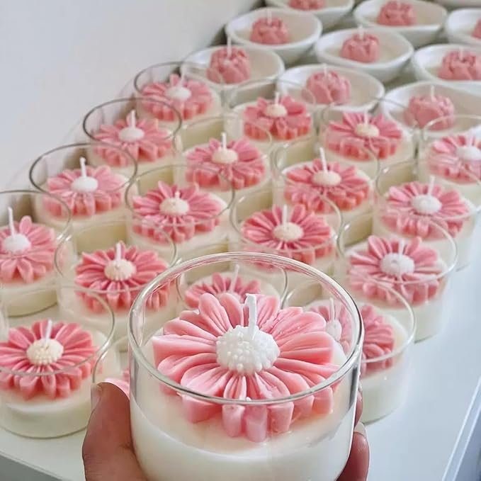 Daisy Candle Mold 4pack, Daisy Silicone molds - Image 4