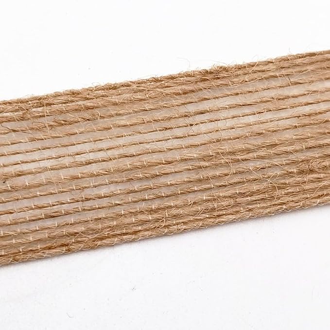 INSPIRELLE 3 Rolls 0.6 Inch Natural Burlap Fabric Roll 99 Feet Jute Lined Ribbon - Image 4